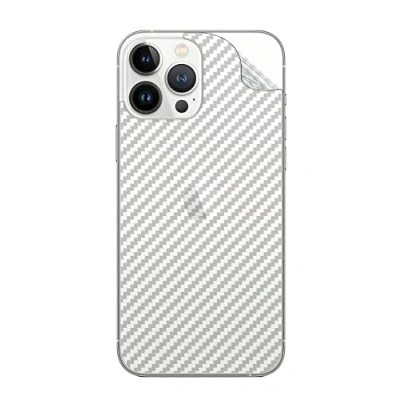 Abbildung von GIOPUEY[4 Stück Rückseite Folie für iPhone 15 Pro Max, Max Schutzfolie, Weiches TPU, Dünn, Kohlefaser Textur, Anti Fingerabdruck, Kratzer Translucent