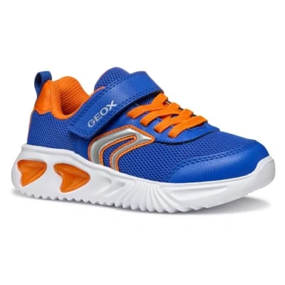 Abbildung von Geox Light UP Assister BOY Sneaker low für Kinder, Größe: 24, Royal/orange Schuhe