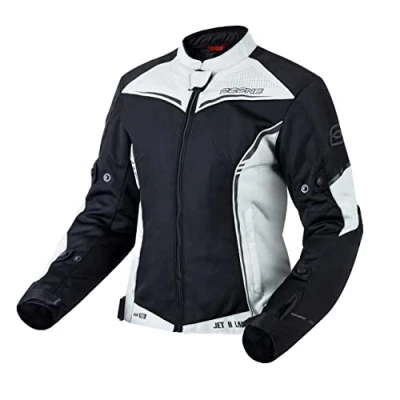 Abbildung von OZONE MOTO Jet II Lady Motorradjacke Damen Textil Ellenbogen und Schulterprotektoren Stufe 1 Mesh Belüftungsplatten Wasserdichte Membran Reflektierende Elemente