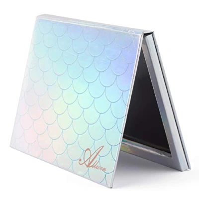 Abbildung von Allwon Magnetic Palette Mermaid Leere Make up mit Spiegel und 30 Stück Kleber Metallaufkleber für Lidschatten Lippenstift Rouge Puder (Silber)
