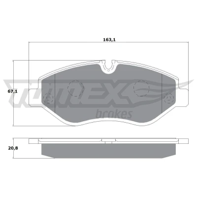 Abbildung von TOMEX brakes TX 14 25 Bremsbelagsatz Vorderachse für Verschleißwarnanzeiger vorbereitet MERCEDES BENZ: ML Klasse, Sprinter 3.5 T Kastenwagen, Viano