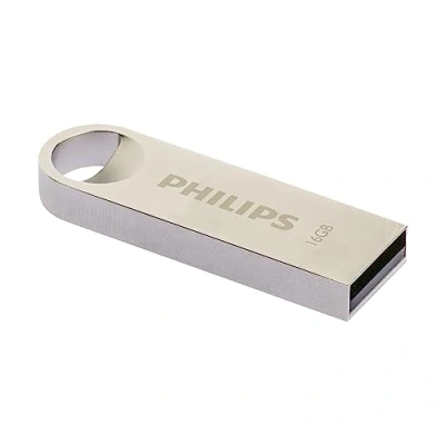 Abbildung von Philips Moon Edition High Speed 2.0 USB Flash Laufwerk 16 GB für PC, Laptop, Computer Data Storage, Lesegeschwindigkeit bis zu 20 MB/s, Aluminium, Schlüsselanhänger
