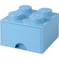 Abbildung von LEGO® Aufbewahrungsbox mit Schublade Hellblau 25x25x18 cm