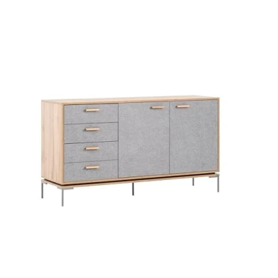 Abbildung von Schildmeyer Looks by Wolfgang Joop Sideboard G, Eiche Landhaus mit Feel Grey, Holzwerkstoff, 154.6 x 45 85.7 cm, 701730