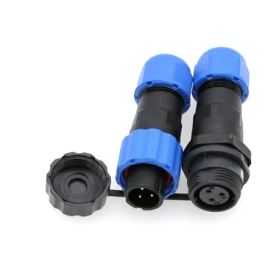 Abbildung von ZBLZGP SD13 3 poliger elektrischer Stecker, kreisförmiges wasserdichtes Kabel, Stromkabel, LED Licht 5A 3poliger Einbaustecker, Buchse