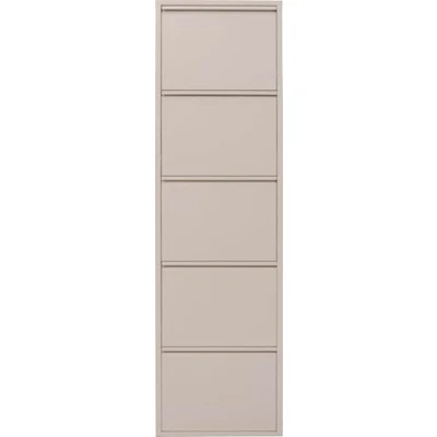 Abbildung von Kare Design Schuhschrank Caruso Creme, Metall, mit 5 Klappen, Schuhablage für 10 Paar Schuhe, schmal, platzsparend, hoch, Schuhregal, Eingangsbereich, 173x50x15 cm (H/B/T)