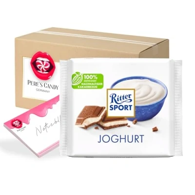 Abbildung von 5 x 100g Joghurt Tafel Schokolade mit Geschenk von Pere&#039;s Candy