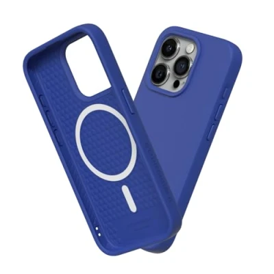 Abbildung von RhinoShield Case kompatibel mit [iPhone 15 Pro Max] SolidSuit MagSafe Stoßdämpfende &amp; schlanke Schutzhülle Premium Finish 3.5 Meter Fallschutz Blau