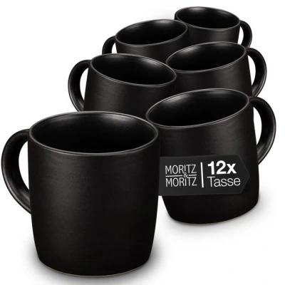 Abbildung von Moritz &amp; Tasse 12tlg NORDIC Schwarz, Steinzeug, für 12 Personen spülmaschinen und mikrowellengeeignet