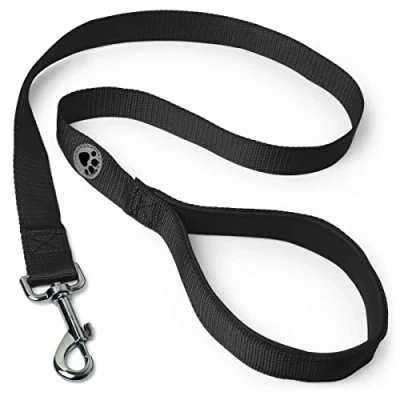 Abbildung von iGadgitz Home U7227 Führleine Hund, Hundeleine Gepolstert Griff Schwarz 122cm (1.22m)