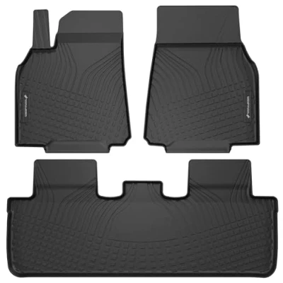 Abbildung von WALSER Premium Fussmatten Auto kompatibel mit Tesla Model Y (5YJY) 03/2019 Heute, 100% passgenaue Gummimatten Made in EU, robuste Fußmatten Auto,