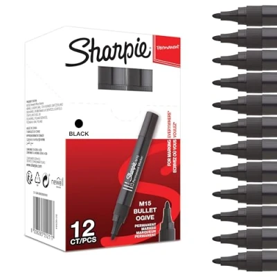 Abbildung von Sharpie 719139 Permanentmarker M15 Rundspitze, schwarz