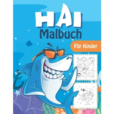 Abbildung von Hai Malbuch für Kinder: Malvorlagen mit lustigen, süßen und ernsten Illustrationen Kinder, Jungen Mädchen