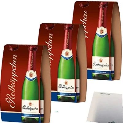 Abbildung von Rotkäppchen Sekt halbtrocken 11% vol. 3er Pack (6x0,2l Flasche) + usy Block