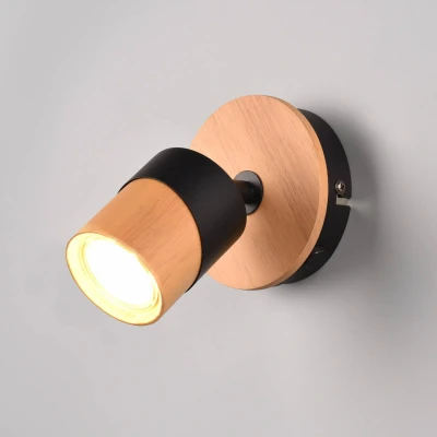 Abbildung von Trio Leuchten Deckenleuchte Aruni 801100232, Metall Schwarz matt, Holz Natur, exkl. 2x GU10