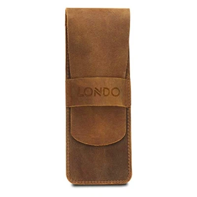Abbildung von Londo Echtleder Federmäppchen Bleistift Beutel, Schlampermäppchen, Pencil Case, Schulmäppchen, Stiftetasche, Schlampermäppchen
