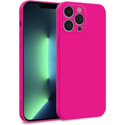 Abbildung von MyGadget Hülle für iPhone 13 Pro Max Zweilagige Handyhülle mit Kameraschutz Cover Innenfutter &amp; Silikon außen Magenta Rot