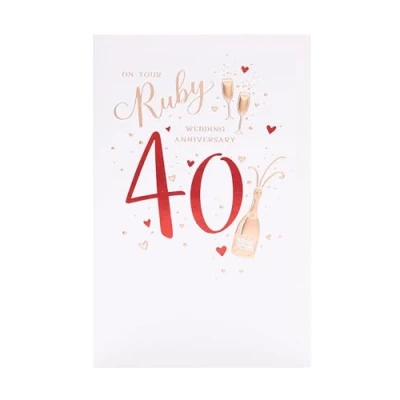 Abbildung von UK Greetings Glückwunschkarte zum 40. Hochzeitstag für ein besonderes Paar, Rubin Design, Thinking of You&quot;
