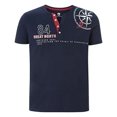 Abbildung von Jan Vanderstorm Lindrad Tshirt print, Herren, Größe: 5XL, Dunkelblau