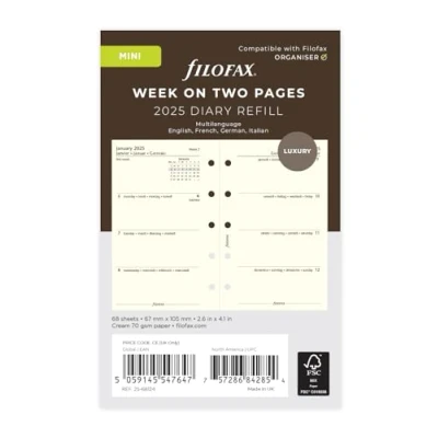 Abbildung von Filofax Mini Wochenplaner 2025, 4 sprachig, cremefarben