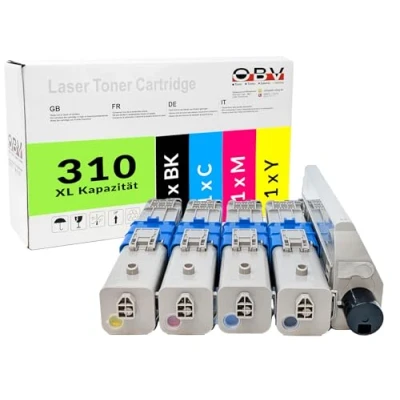 Abbildung von Kompatibel C310 4x OBV Toner für OKI C330 C510 MC351 MC352 MC562 schwarz, cyan, magenta, gelb