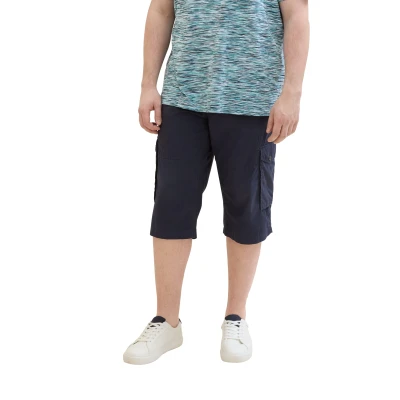 Abbildung von TOM Tailor PLUS Overknee Shorts, Herren, Größe: 42, Navy geometric structure