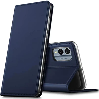 Abbildung von Verco Handyhülle für Nokia X30 5G, Premium Handy Flip Cover 5G Hülle [integr. Magnet] Book Case PU Leder Tasche, Blau