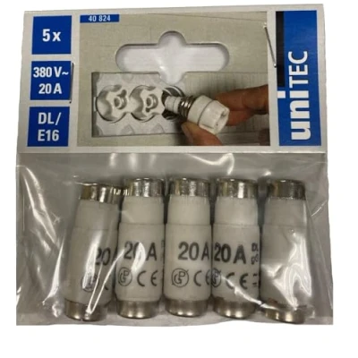 Abbildung von Unitec Sicherungspatrone DL 20A, E16, 380V, 5 er Pack