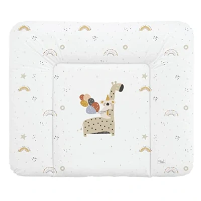 Abbildung von Ceba Baby® weiche Wickelauflage 85x72 cm Baby Wickelunterlage Wickeltischauflage für Junge und Mädchen Wasserdicht, abwaschbar pflegeleicht OEKO TEX® Standard 100 Made in EU Giraffe