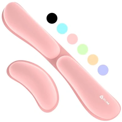 Abbildung von KLIM Wrist Rest Handballenauflage Set für Tastatur und Maus Gel Memory Foam Ergonomische Handauflage Mauspad Gaming Büro Schmerzfreie Handgelenke Rosa