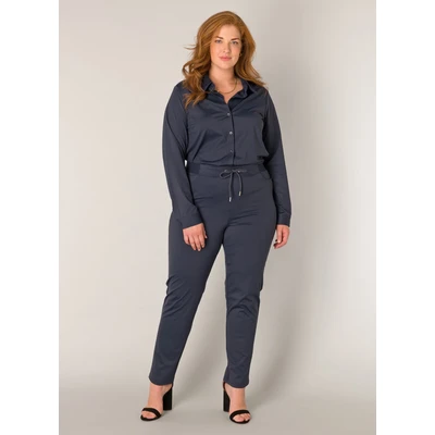 Abbildung von Base Level Curvy Stoffhose &quot;Liana&quot;, mit Stretch und Kordelzug, im Jeggings Style