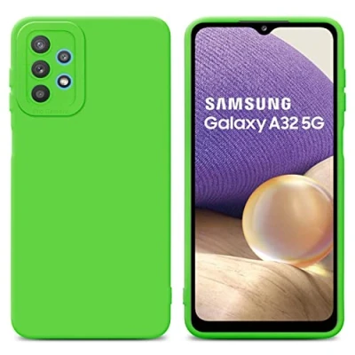 Abbildung von Cadorabo Hülle kompatibel mit Samsung Galaxy A32 5G Schutzhülle TPU Silikon Case Liquid Design Kameraschutz Slim Kratzfest Weiche Gummi Rundumschutz für in Grün