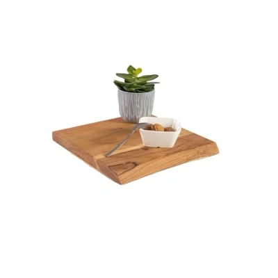 Abbildung von SAM Holzplatte 30x30 cm Arya, Holzbrett Akazie massiv + naturfarben, Baumkanten Platte für Heimwerker, Regale &amp; Fensterbretter, einseitige Baumkante