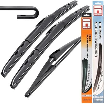 Abbildung von HYBRID Scheibenwischer FLEX AERO kompatibel für Nissan Qashqai Typ J11 BJ ab 2014&gt; 300mm 400mm 650mm Premium Qualität Wischerblätter Set RECAMBO