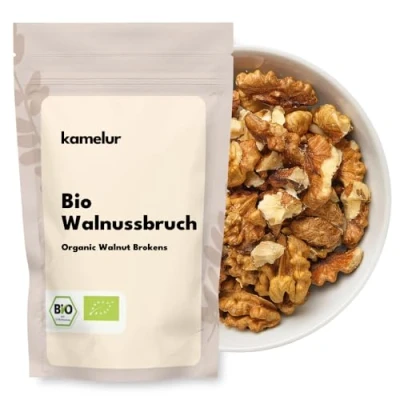Abbildung von Kamelur 1kg BIO Walnussbruch ohne Zusätze, unbehandelte Walnusskerne aus Italien Rohe und Naturbelassene Walnüsse der Region Kampanien