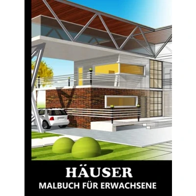Abbildung von Häuser Malbuch für Erwachsene: Traumhäuser und Architektur Gebäude Tolles Geschenk fur Architekten