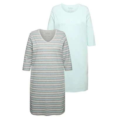 Abbildung von Ulla Popken Bigshirt Bigshirts 2er Pack V Ausschnitt/ Rundhals 3/4 Arm