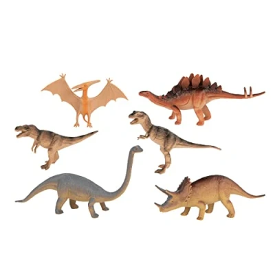 Abbildung von Idena 40221 Spielfiguren Set mit 6 ca. 15 cm großen Dinosauriern, Kinder Spielzeug ab 3 Jahre für Spielspaß in der Badewanne, dem Sandkasten und Kinderzimmer