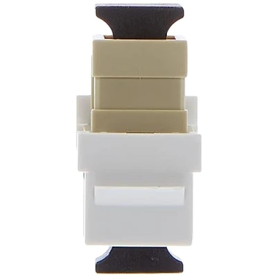 Abbildung von Goobay 80017 Keystone Modul Lichtwellenleiter mit 2x SC Simplex Buchsen für Singlemode Faser &amp; Kabel LWL Stecker / 17 mm Weiß