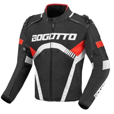 Abbildung von Bogotto Boomerang Wasserdichte Motorrad Textil Jacke, schwarz/rot, L