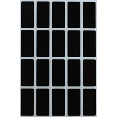 Abbildung von Aufkleber Schwarz 40 mm x 19 rechteckige Sticker 4 cm 1,9 viereckige Etiketten 1000 Stück von Royal Green