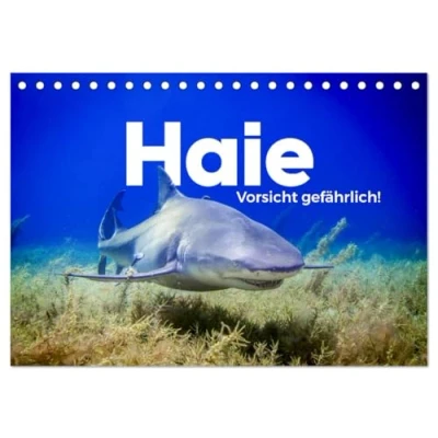 Abbildung von Haie Vorsicht gefährlich! (Tischkalender 2025 DIN A5 quer), CALVENDO Monatskalender