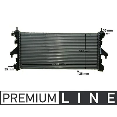 Abbildung von MAHLE ORIGINAL CR 885 000P Kühler, Motorkühlung für Fahrzeuge mit/ohne Klimaanlage 780 375 26 Kühlrippen mechanisch gefügt