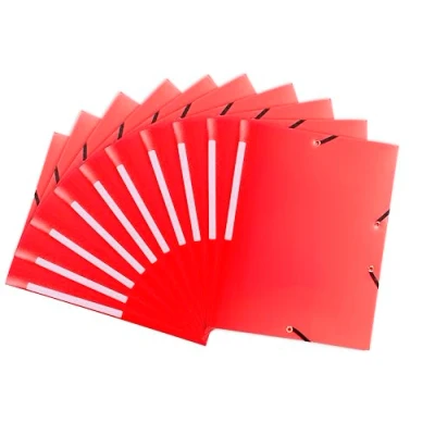 Abbildung von Exacompta 55805E Packung (mit 10 Sammelmappen aus PP mit 3 Klappen, Gummizug, blickdicht, ideal für Ihre Dokumente DIN A4) Stück rot