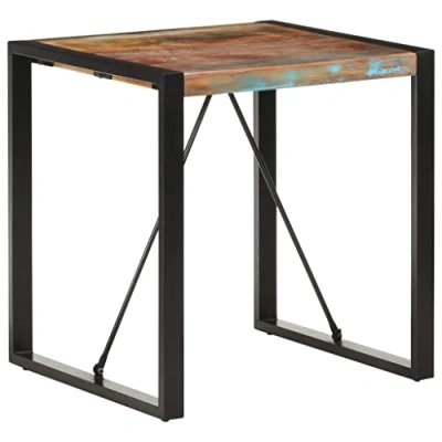 Abbildung von vidaXL Esstisch Industriestil Vintage Charme Küchentisch Bistrotisch Esszimmertisch Speisetisch Tisch 70x70x75cm Recyceltes Massivholz