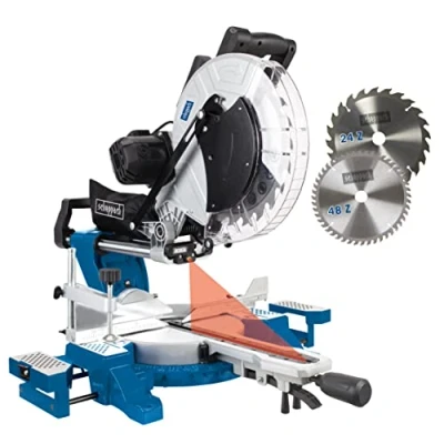 Abbildung von Scheppach Kappsäge HM140L Kapp Zugsäge Gehrungssäge mit Laser &amp; LED Schnitthöhe 105 mm Schnittbreite 330 230V 2000W Sägeblatt Ø305mm + 2. (HM140L)
