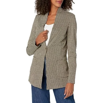 Abbildung von Tommy Hilfiger Damen Blazer Business Jacke mit schmeichelnder Passform und Einknopfverschluss, Schwarz Multi Line, 46