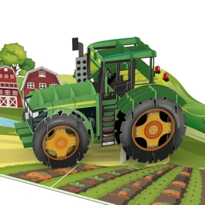 Abbildung von MOKIO® Pop Up Karte Traktor 3D Grußkarte zum Geburtstag, Geburtstagskarte für Mädchen und Jungen