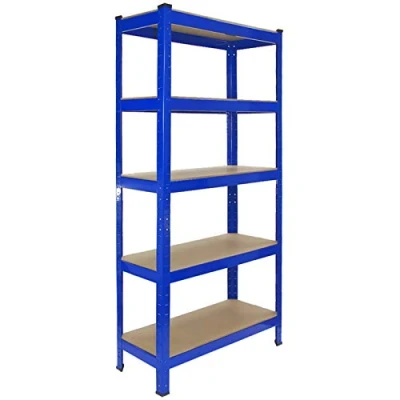 Abbildung von T Rax Steckregal aus Stahl für Garage und Werkstatt, schraubenlos, Regal, Organisation, Haus, Blau, Breite 75 cm