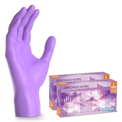 Abbildung von 200x ARNOMED Einweghandschuhe Lila (2x100 Stück), Einmalhandschuhe L, Nitril Handschuhe Einweg, Nitrilhandschuhe puderfrei, Gummihandschuhe Schutzhandschuhe, XS, S, M, XL